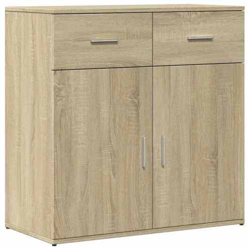 2 db sonoma tölgy színű szerelt fa tálalóasztal 79 x 38 x 80 cm