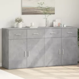   2 db betonszürke szerelt fa tálalószekrény 79 x 38 x 80 cm