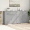 2 db betonszürke szerelt fa tálalószekrény 79 x 38 x 80 cm
