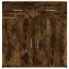 2 db füstös tölgy színű szerelt fa tálalószekrény 79x38x80 cm