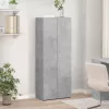 Betonszürke szerelt fa irattartó szekrény 60 x 32 x 153 cm