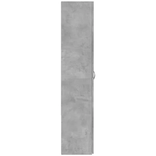 Betonszürke szerelt fa irattartó szekrény 60 x 32 x 153 cm