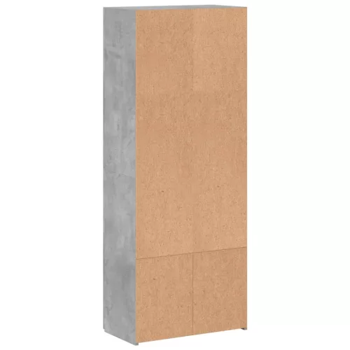 Betonszürke szerelt fa irattartó szekrény 60 x 32 x 153 cm