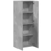 Betonszürke szerelt fa irattartó szekrény 60 x 32 x 153 cm