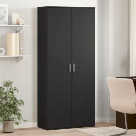 Fekete szerelt fa magasszekrény 80 x 35 x 180 cm