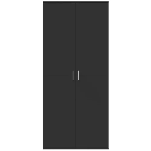 Fekete szerelt fa magasszekrény 80 x 35 x 180 cm