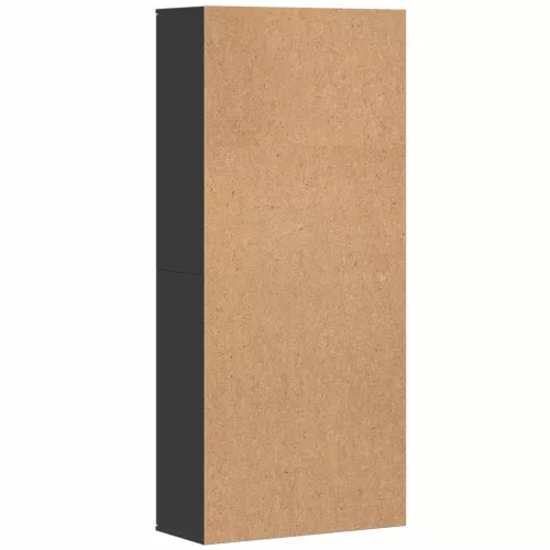 Fekete szerelt fa magasszekrény 80 x 35 x 180 cm