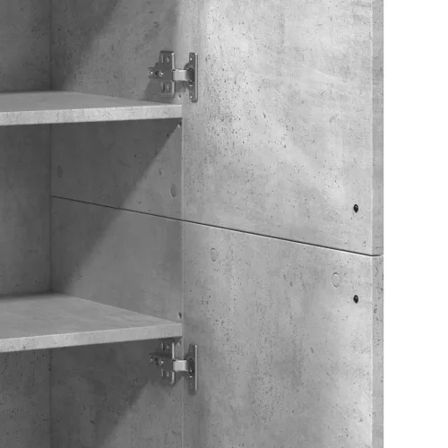 Betonszürke szerelt fa magasszekrény 80 x 35 x 180 cm
