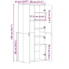 Betonszürke szerelt fa magasszekrény 80 x 35 x 180 cm