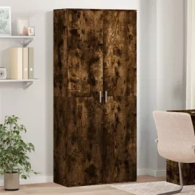  Füstös tölgy színű szerelt fa magasszekrény 80 x 35 x 180 cm