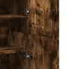 Füstös tölgy színű szerelt fa magasszekrény 80 x 35 x 180 cm