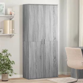   Szürke sonoma színű szerelt fa magasszekrény 80 x 35 x 180 cm