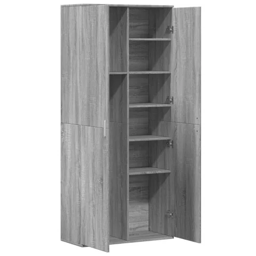 Szürke sonoma színű szerelt fa magasszekrény 80 x 35 x 180 cm