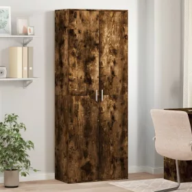   Füstös tölgy színű szerelt fa magasszekrény 70 x 35 x 180