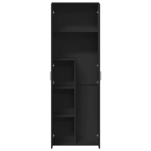 Fekete szerelt fa magasszekrény 60 x 35 x 180 cm