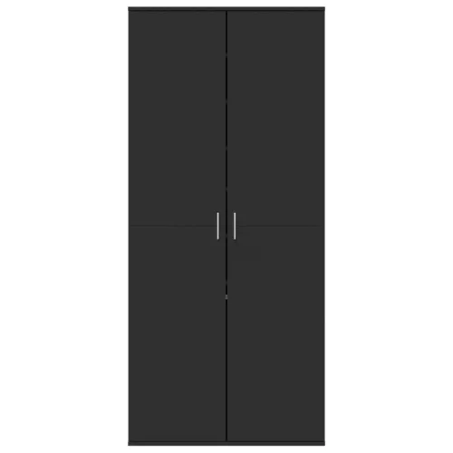 Fekete szerelt fa cipősszekrény 80 x 39 x 178 cm