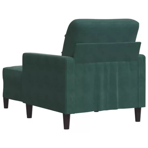 Sötétzöld bársony kanapéfotel lábtartóval 60 cm