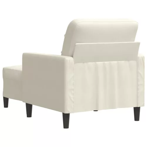 Krémszínű bársony kanapéfotel lábtartóval 60 cm