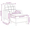 Krémszínű bársony kanapéfotel lábtartóval 60 cm