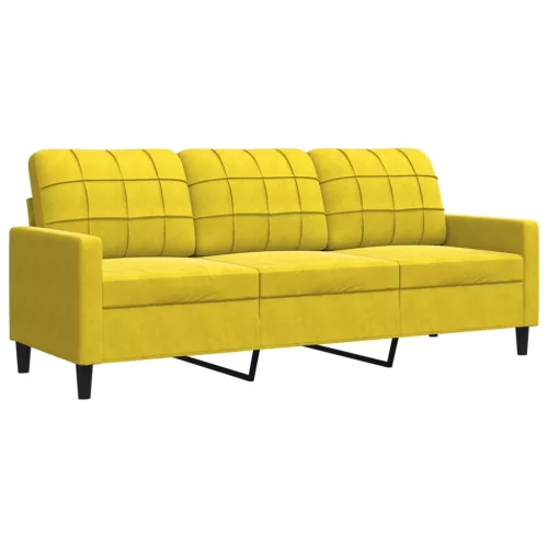 3 részes sárga bársony ülőgarnitúra párnákkal