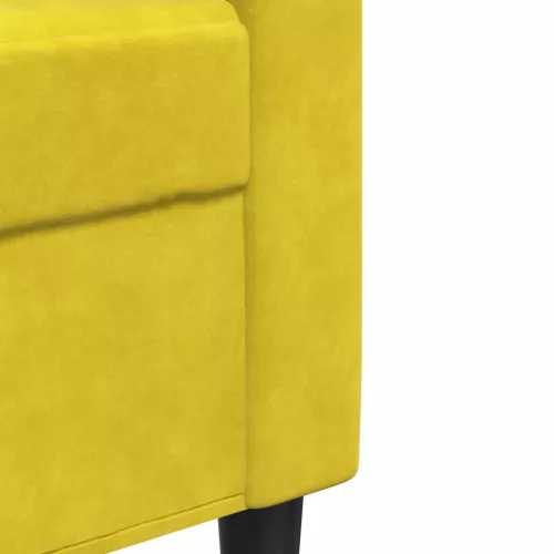 3 részes sárga bársony ülőgarnitúra párnákkal