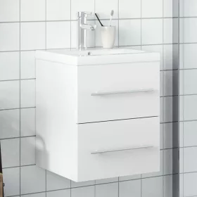   Fehér fürdőszobai mosdószekrény beépített mosdókagylóval