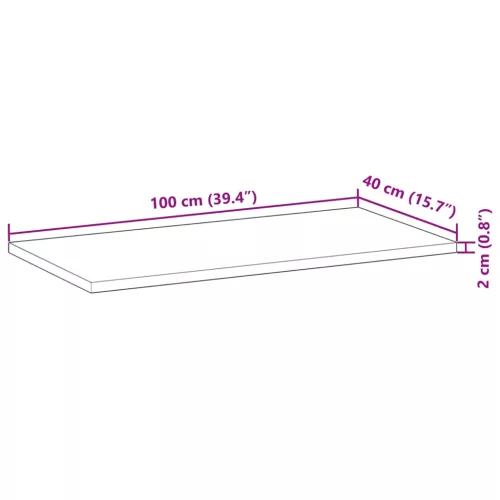 Kezeletlen tömör akácfa fürdőszobapult 100x40x2 cm
