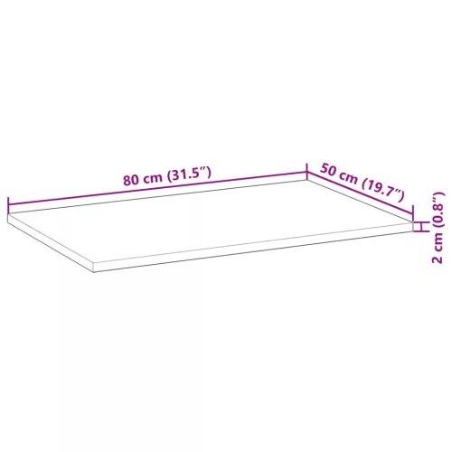 Kezeletlen tömör akácfa fürdőszobapult 80x50x2 cm