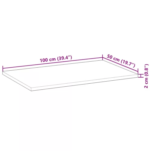 Kezeletlen tömör akácfa fürdőszobapult 100x50x2 cm