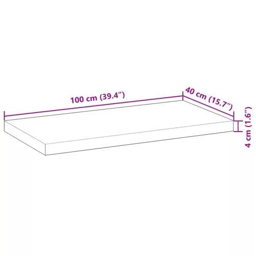 Kezeletlen tömör akácfa fürdőszobapult 100x40x4 cm