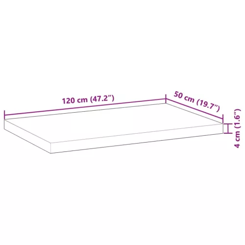 Kezeletlen tömör akácfa fürdőszobapult 120x50x4 cm