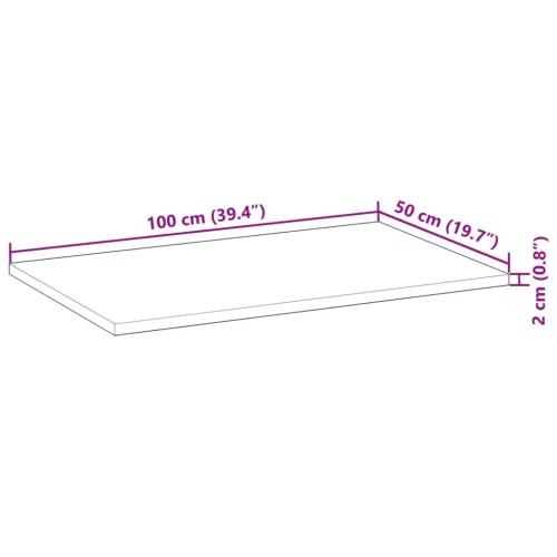 Olajbevonatú tömör akácfa fürdőszobapult 100 x 50 x 2 cm