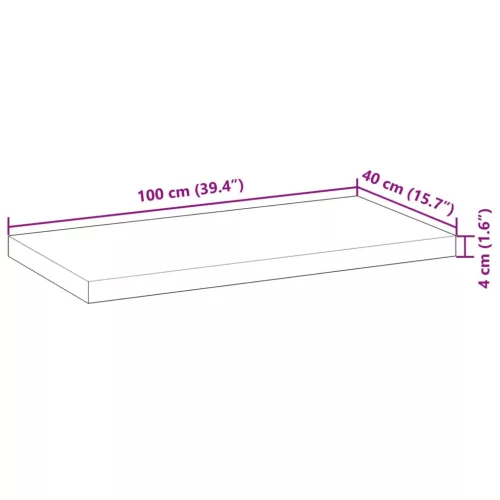Olajbevonatú tömör akácfa fürdőszobapult 100 x 40 x 4 cm