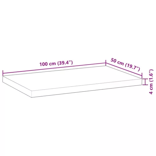 Olajbevonatú tömör akácfa fürdőszobapult 100 x 50 x 4 cm