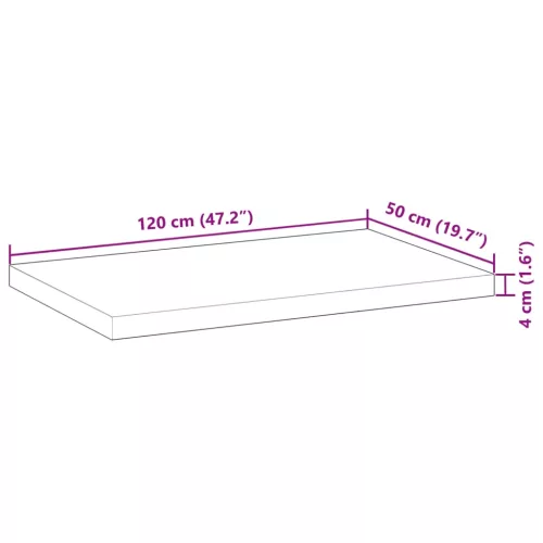 Olajbevonatú tömör akácfa fürdőszobapult 120 x 50 x 4 cm