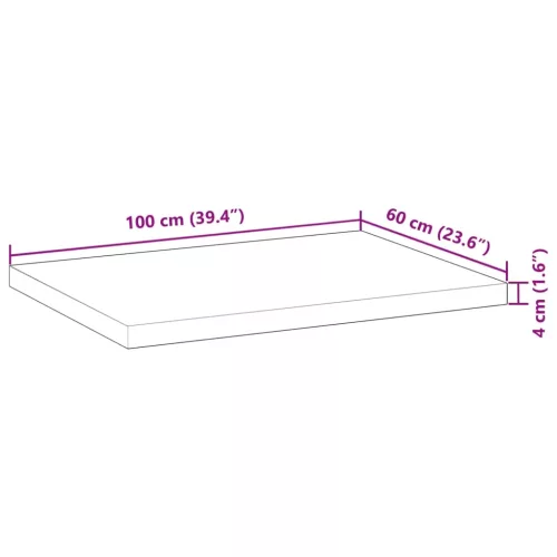 Olajbevonatú tömör akácfa fürdőszobapult 100 x 60 x 4 cm