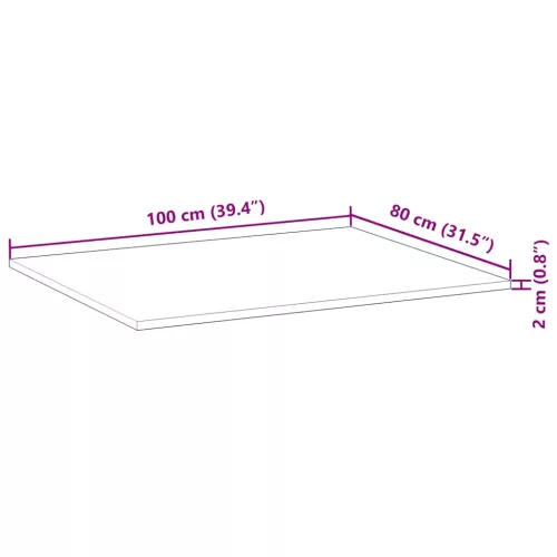 Kezeletlen tömör akácfa íróasztallap 100 x 80 x 2 cm