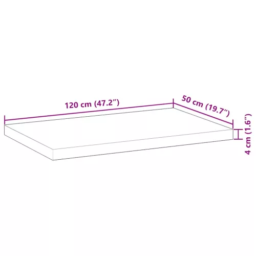 Kezeletlen tömör akácfa íróasztallap 120 x 50 x 4 cm