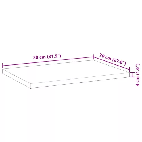 Kezeletlen tömör akácfa íróasztallap 80 x 70 x 4 cm