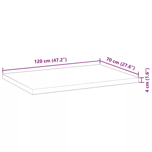 Kezeletlen tömör akácfa íróasztallap 120 x 70 x 4 cm