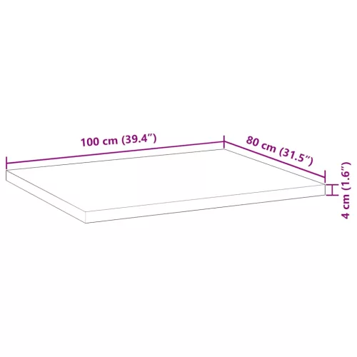 Kezeletlen tömör akácfa íróasztallap 100 x 80 x 4 cm