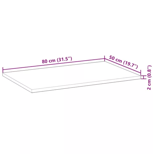 Olajbevonatú tömör akácfa íróasztallap 80 x 50 x 2 cm