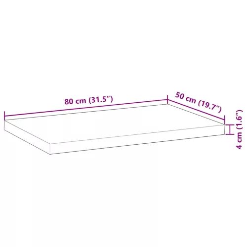 Olajbevonatú tömör akácfa íróasztallap 80 x 50 x 4 cm