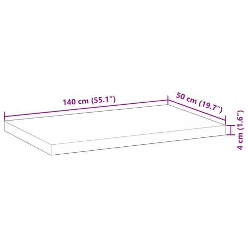 Olajbevonatú tömör akácfa íróasztallap 140 x 50 x 4 cm