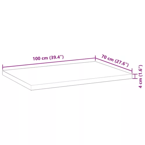 Olajbevonatú tömör akácfa íróasztallap 100 x 70 x 4 cm