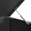 Fekete acél kerekes tároló 3 szemeteskukához 207 x 79 x 117 cm