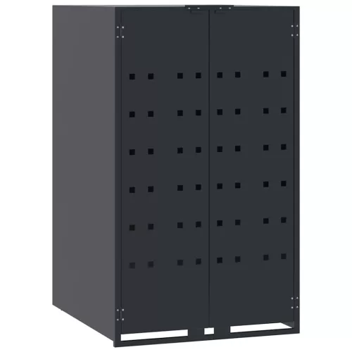 Antracit acél kerekes tároló 2 szemeteskukához 138x79x117 cm