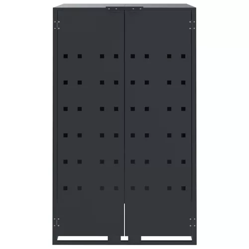 Antracit acél kerekes tároló 2 szemeteskukához 138x79x117 cm