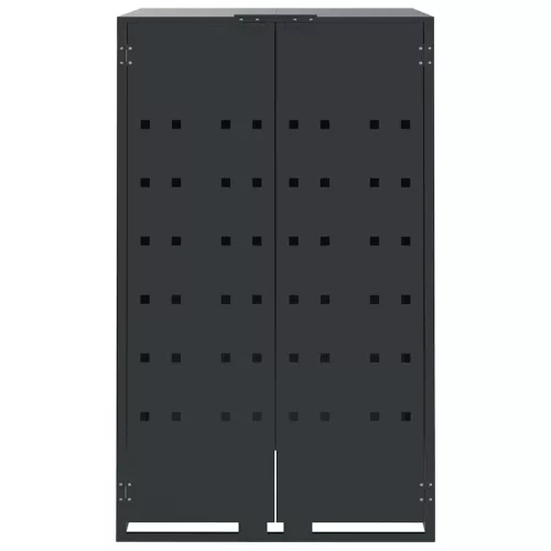 Antracit acél tároló 4 szemeteskukához 276 x 79 x 117 cm