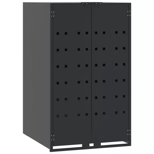 Antracit acél kerekes tároló 5 szemeteskukához 345x79x117 cm